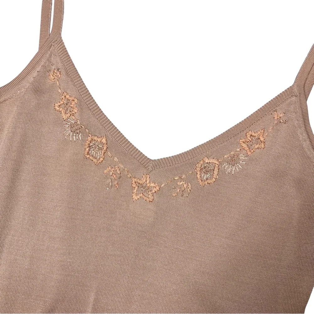 Vintage Collette Dinnigan 100% Silk Beaded Tank and Cardigan Matching Set